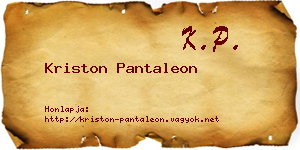 Kriston Pantaleon névjegykártya